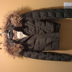 Vintage rare Hollister puffer jacket fur lined Y2K